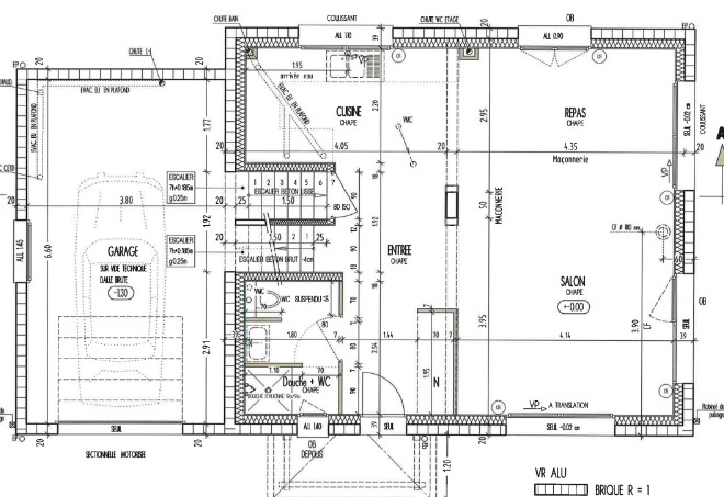 plan d’origine Plan 2D, avant travaux